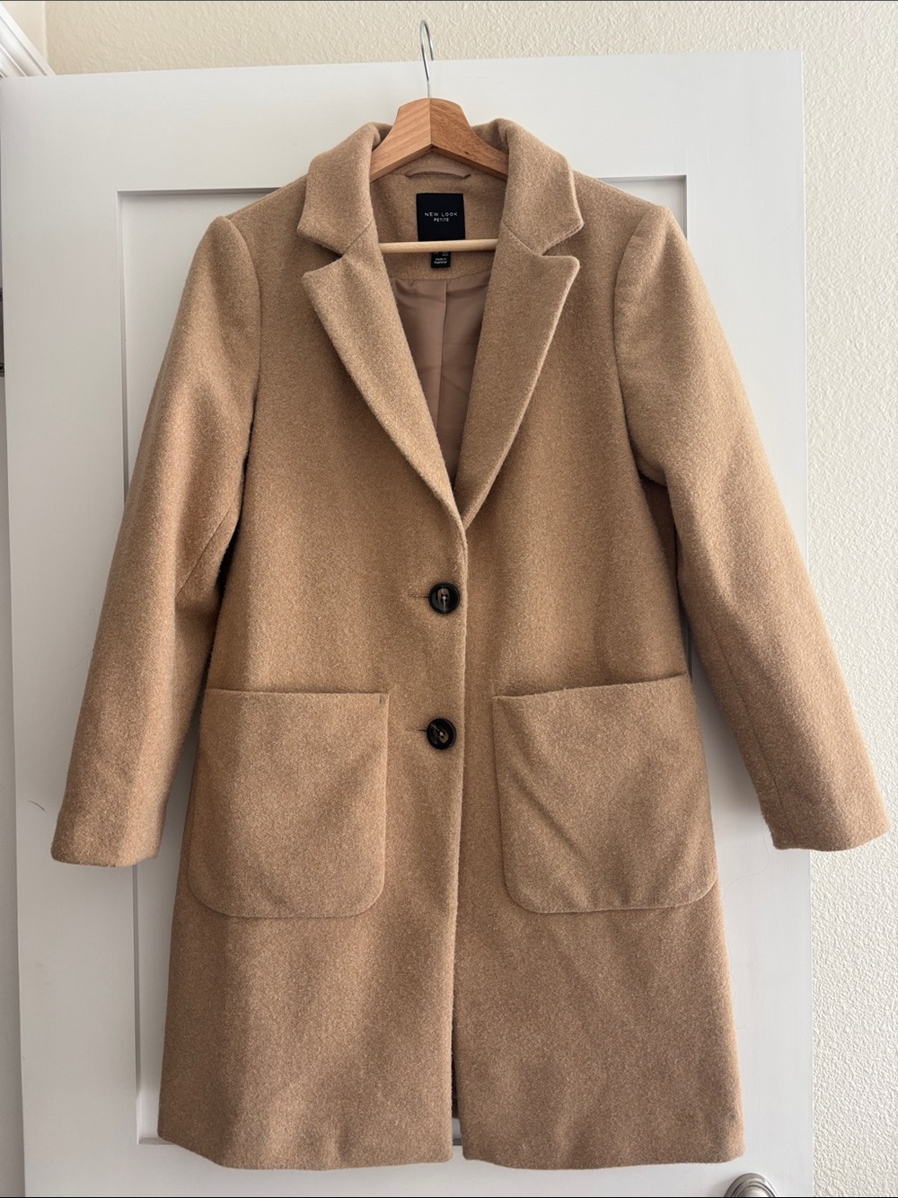 New Look Petite Camel Single-Breasted Coat